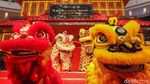 Aksi Barongsai Jelang Imlek di Pusat Perbelanjaan