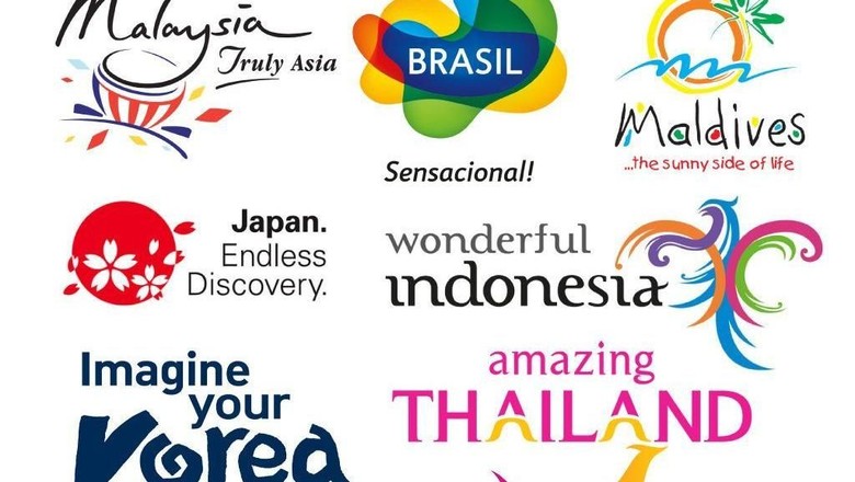 Kumpulan branding pariwisata sejumlah negara (istimewa) Kumpulan branding pariwisata sejumlah negara (istimewa)