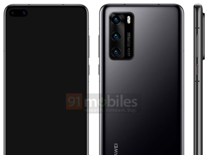 Wujud Huawei P40 Terungkap, Gunakan Display Punch-hole Foto: 91mobiles Wujud Huawei P40 Terungkap, Gunakan Display Punch-hole Foto: 91mobiles