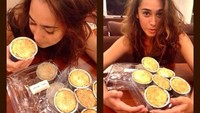 Makaroni dengan lelehan keju, membuat Alexandra langsung semangat dan tak sabar untuk menghabiskan semuanya. Foto: Instagram @got_alex