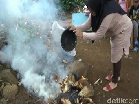 Serang-serangga itu dikumpulkan dan dibakar/