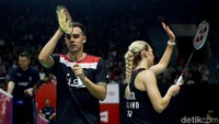 Langkah Tontowi/Apriyanidi nomor ganda campuran pun terhenti, sementara wakil Inggris Chris Adcock/Gabriel Adcock akan melaju ke babak selanjutnya di Indonesia Masters 2020.