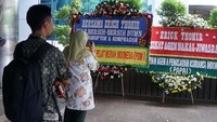 Sejumlah karangan bunga ucapan terima kasih hingga dukungan dikirimkan ke Kementerian BUMN, Kamis (16/1/2020).