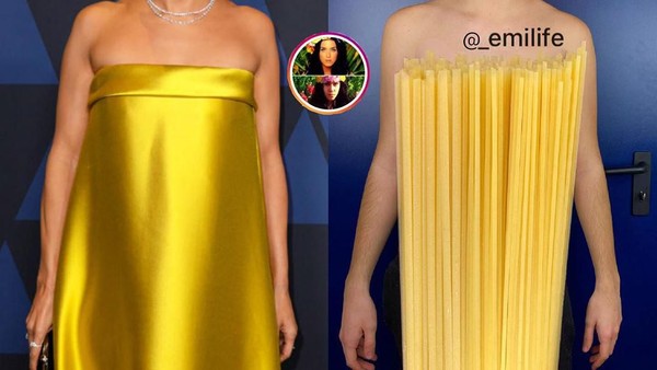 Kocak! Bermodal Makanan, Pria Ini Parodikan Gaya Baju Artis