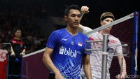 Tunggal putra andalan Indonesia, Jonatan Christie, dikalahkan wakil Denmark, Anders Antonsen.