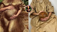 Saat Ashley Graham berpose seksi pada foto maternity, Emi tak mau kalah. Ia bermodal roti bulat yang ditaruh pada bagian perutnya. Foto: instagram @emilife