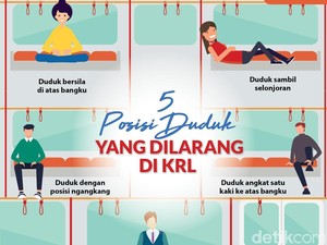 5 Posisi Duduk Terlarang di KRL, Salah Satunya Ngangkang Terlalu Lebar