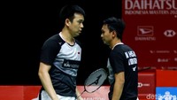 Mohammad Ahsan/Hendra Setiawan berhasil mengalahkan Fajar Alfian/Muhammad Rian Ardianto di babak semifinal Indonesia Masters 2020.