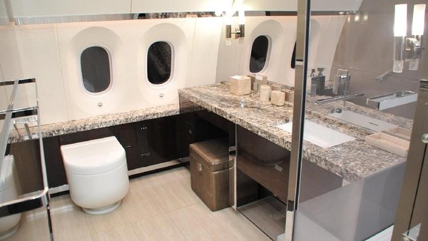 Pesawat jet kepresidenan Meksiko memang mewah. Di dalamnya ada tempat tidur hingga toilet hotel bintang lima. Aslinya, pesawat jet ini bisa menampung hingga 300 orang penumpang. (Twitter/@Hacienda_Mexico) Pesawat jet kepresidenan Meksiko memang mewah. Di dalamnya ada tempat tidur hingga toilet hotel bintang lima. Aslinya, pesawat jet ini bisa menampung hingga 300 orang penumpang. (Twitter/@Hacienda_Mexico)
