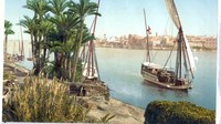 Sebuah kapal melintasi Sungai Nil di Kairo Mesir. Foto-foto yang luar biasa ini adalah koleksi Perpustakaan Kongres (Foto: Dok. Library of Congress)