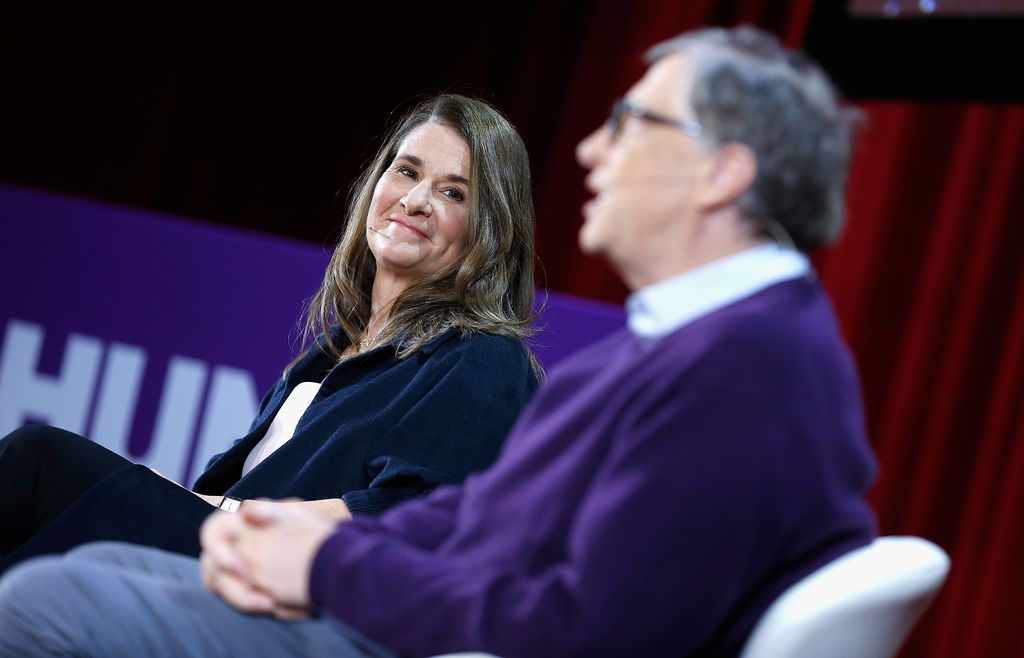 NEW YORK, NY - FEBRUARY 13:  Melinda Gates and Bill Gates speak during the Lin-Manuel Miranda In conversation with Bill & Melinda Gates panel at Hunter College on February 13, 2018 in New York City.  (Photo by John Lamparski/Getty Images)