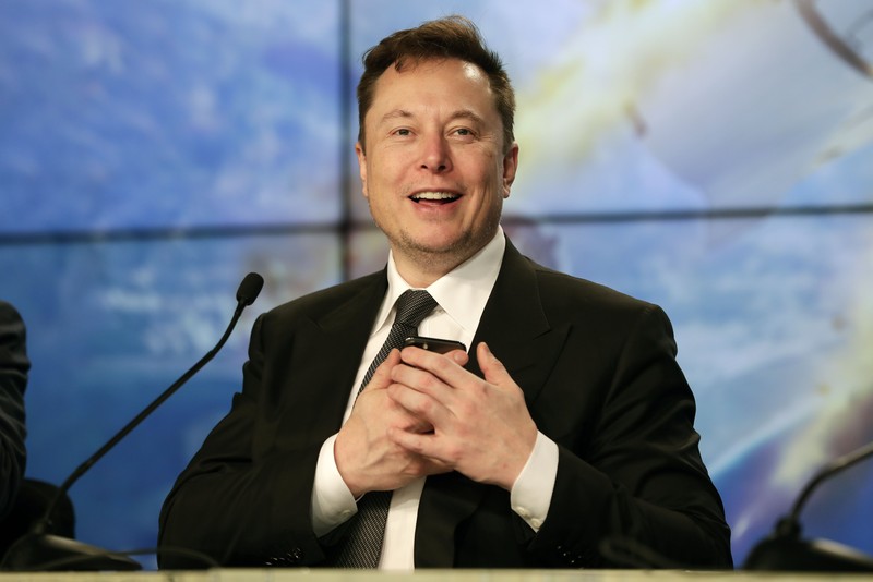Elon Musk founder, CEO, and chief engineer/designer of SpaceX speaks during a news conference after a Falcon 9 SpaceX rocket test flight to demonstrate the capsule's emergency escape system at the Kennedy Space Center in Cape Canaveral, Fla., Sunday, Jan. 19, 2020. (AP Photo/John Raoux)