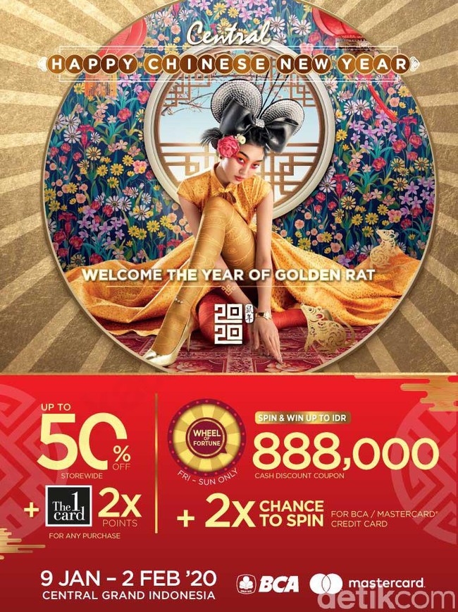 Jika ingin mencari pilihan busana yang lebih beragam, Anda bisa mendatangi department store. Central pun memberikan diskon khusus merayakan tahun baru China hingga 50%. Selain diskon, dapatkan pula kesempatan untuk dapat kupon hingga Rp 888 ribu dan dua kali memutar roda keberuntungan. Foto: Istimewa
