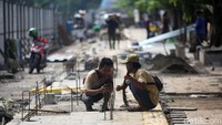 Trotoar yang direvitalisasi sepanjang 300 meter.