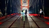 Jembatan dengan panjang total 843,2 meter tersebut akan menjadi jembatan terpanjang di Lintas Tengah Kalimantan. Menteri PUPR  Basuki Hadimuljono mengatakan, dengan tersambungnya jalan tersebut diharapkan kegiatan ekonomi di daerah sekitar dapat terus tumbuh dan kesejahteraan masyarakat dapat meningkat. Istimewa/Kementerian PUPR.