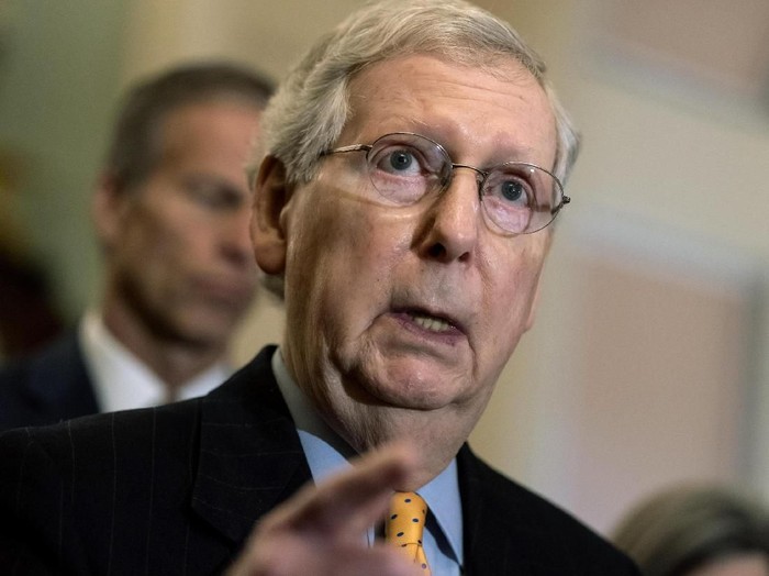 Pemimpin Senat AS, politikus Republikan, Mitch McConnell. (J Scott Applewhite/AP Photo)