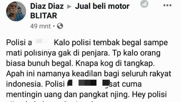 Netizen yang Hina Polisi Soal Pelajar Bunuh Begal Juga Sebar Foto Porno