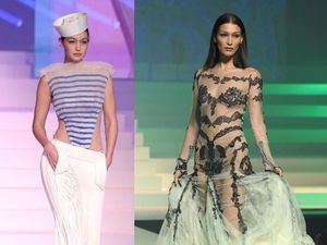 Penampilan Seksi Gigi dan Bella Hadid di Paris Fashion Week
