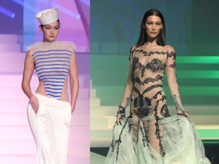 Penampilan Seksi Gigi dan Bella Hadid di Paris Fashion Week