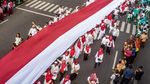 Bendera Merah Putih Sepanjang 540 Meter Membentang di Semarang