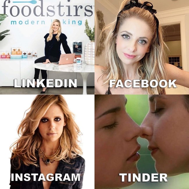 Aktris Sarah Michelle Gellar menggunakan adegannya dalam film Cruel Intentions sebagai contoh fotonya untuk Instagram. Foto: Instagram