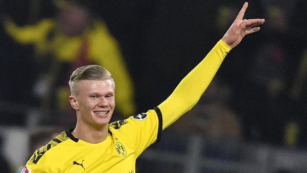 Erling Haaland menunjukkan ketajaman bersama Borussia Dortmund.