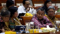 Dari pantauan detikcom, rapat dihadiri oleh Gubernur BI Perry Warjiyo, Deputi Gubernur Senior BI Destry Damayanti, Deputi Gubernur BI Dody Budi Waluyo, Deputi Gubernur BI Erwin Rijanto dan Deputi Gubernur BI Rosmaya Hadi. Kemudian ada 10 anggota komisi XI DPR RI yang hadir di ruang rapat.