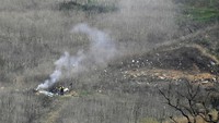 Helikopter pribadi Kobe Bryant itu terjatuh sekitar pukul 10.00 pagi waktu setempat. AP Photo/Mark J Terrill.