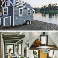 Rumah mini beroda ini cocok buat mereka yang suka travelling. Ada kasur dan dapur untuk memasak. Foto: dok. Tyson and Michelle Spiess