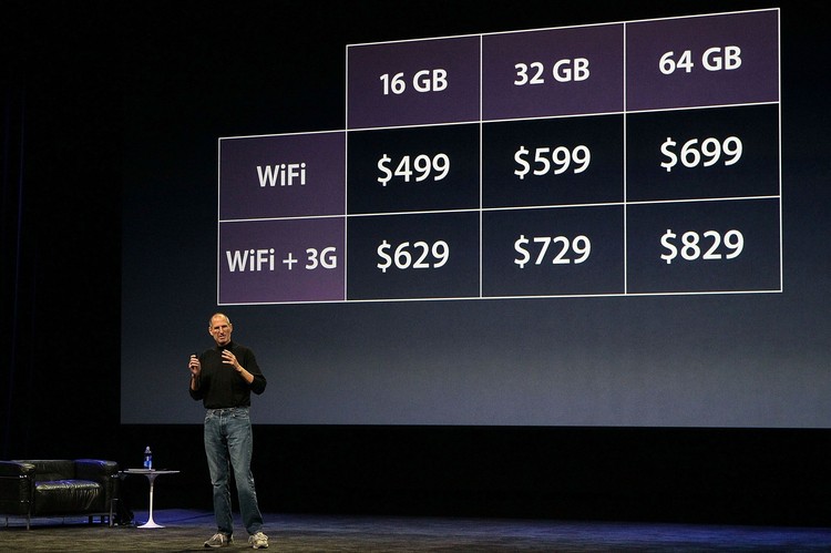 SAN FRANCISCO - JANUARY 27: Apple Inc. CEO Steve Jobs holds up the new iPad as he speaks during an Apple Special Event at Yerba Buena Center for the Arts January 27, 2010 in San Francisco, California. Apple introduced its latest creation, the iPad, a mobile tablet browsing device that is a cross between the iPhone and a MacBook laptop. (Photo by Justin Sullivan/Getty Images)