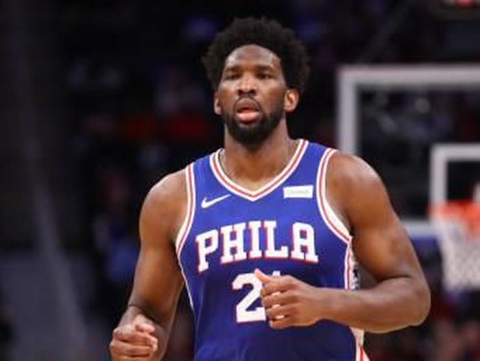 Joel Embiid DETROIT, MICHIGAN - DECEMBER 23: Joel Embiid #21 of the Philadelphia 76ers plays against the Detroit Pistons at Little Caesars Arena on December 23, 2019 in Detroit, Michigan. NOTE TO USER: User expressly acknowledges and agrees that, by downloading and or using this photograph, User is consenting to the terms and conditions of the Getty Images License Agreement. Gregory Shamus/Getty Images/AFP