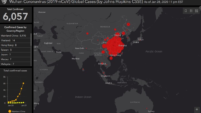 peta persebaran virus corona