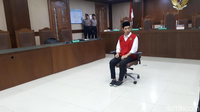 Aktivis Sri Bintang Pamungkas menghadiri sidang tuntutan terdakwa Lutfi Alfiandi.