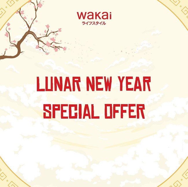 Adapun Wakai yang memberikan diskon khusus Imlek. Sejumlah opsinya dipotong harga hingga 50% dengan tambahan diskon 5%. Penawaran ini masih berlaku hingga 2 Februari. Foto: Instagram/Twitter