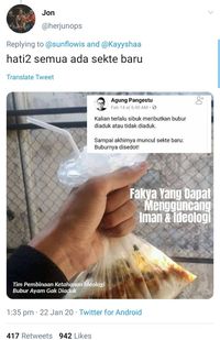 Masih Berdebat Bubur Diaduk atau Tidak? Ini Sekte Baru, Bubur Disedot!