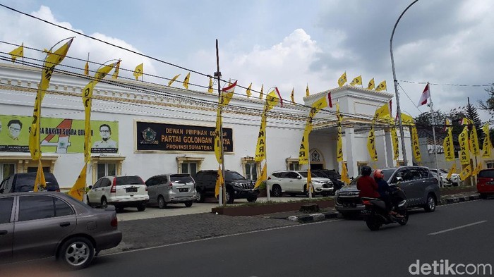 Haris Fadhil-detikcom/ Kantor DPD Golkar Sumut, Jalan Wahid Hasyim, Medan