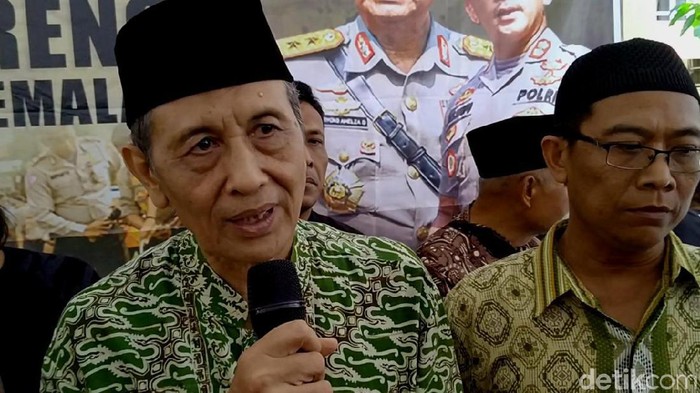 Ketua MUI Pemalang, KH Syaifullah, di Mapolres Pemalang, Kamis (30/1/2020).