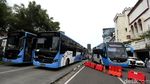 Jalan Veteran Ditutup, Bus TransJ Menumpuk di Halte Hayam Wuruk