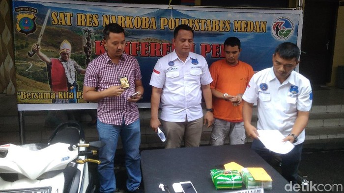 Datuk Haris Molana-detikcom/ Rilis kasus sabu di Polrestabes Medan