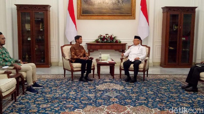 Wapres Maruf Amin bertemu CEO Oorth Krishna Adityangga (Foto: Dwi Andayani/detikcom)