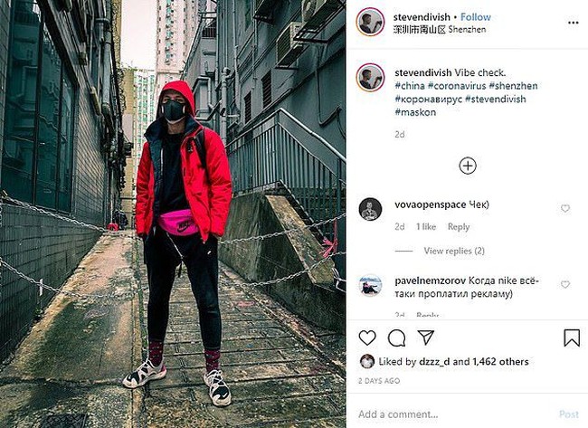 Bukan hanya para influencer wanita, selebgram pria juga ikut eksis di Instagram dengan hashtag #coronavirus. Selain Fitness Oskar, ada videografer Steven Divish yang kini berada di Shenzen berpose dengan menggunakan hashtag #coronavirus pada postingannya.  Trying to gain attention in this way is in very bad taste! begitu nyinyiran netizen di halaman Instagramnya. Foto: Instagram