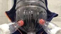Beruntung bagi orang-orang yang masih bisa memperoleh stk masker. Namun bagi yang tak kebagian masker, harus memutar otak demi membuat alat pelindung. Salah satunya dengan mengandalkan galon dan botol plastik. Foto: istimewa