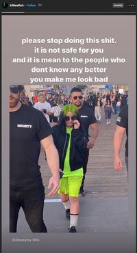 Insta-story Billie Eilish.
