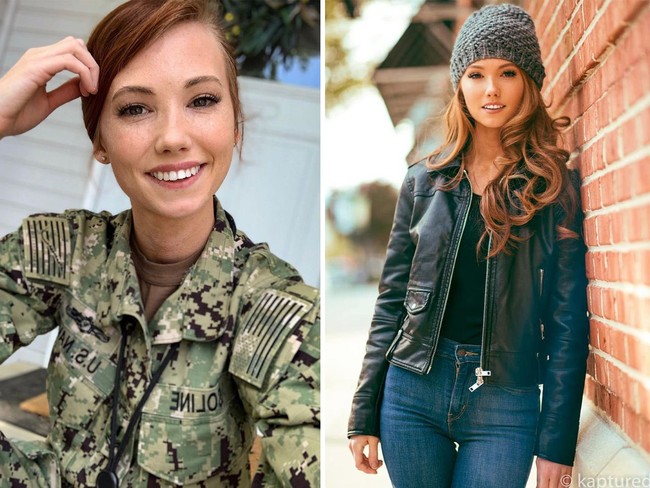 Saat mengenakan seragam tak heran jika tampilan seorang tentara wanita akan lebih maskulin. Apalagi mereka dituntut untuk menguncir atau mengonde rambut. Ketika di keseharian, para tentara bisa tampil lebih feminin seperti Emily. Foto: Instagram @emilysrebecca