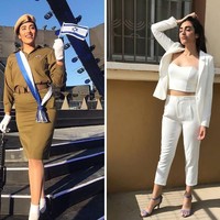 Koren Peretz pernah tergabung sebagai tentara Israel Defense Forces. Perbedaan gayanya pun bisa terlihat. Di keseharian, Koren tampaknya suka tampil lebih edgy. Foto: Instagram @Koren Peretz