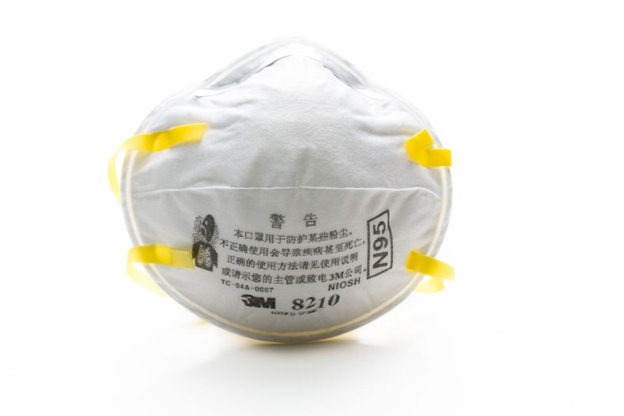 Chongqing, China - February 15, 2013: 3M N95 mask China Edition. In this winter serious air pollution in lots of Chinese city. People have to wear N95 mask when they are in outdoor.
