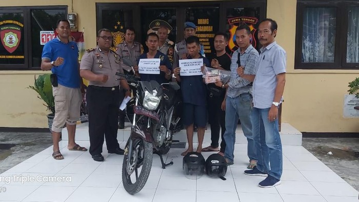 Dua jambret diamankan petugas Polsek Sumberlawang, Sragen, Jumat (31/1/2020).