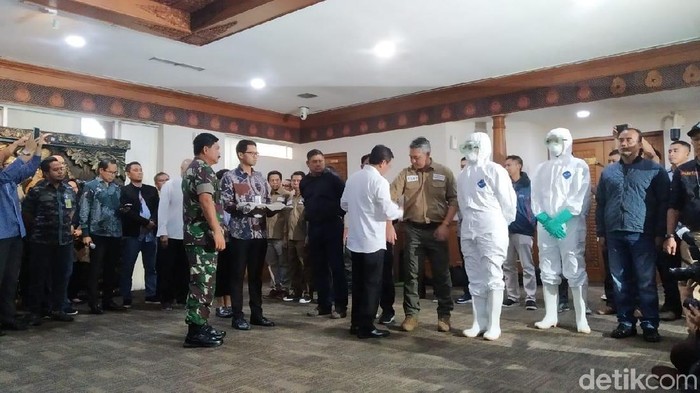 Pelepasan tim penjemputan WNI dari Wuhan (Wilda HN/detikcom)