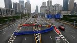 Gedung hingga Jembatan di Wuhan Bersuara Lawan Virus Corona
