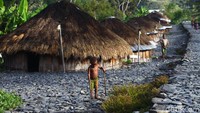 Begini penampakan salah satu rumah Honai yang mnejadi rumah adat khas warga Puncak Jaya, Papua.
